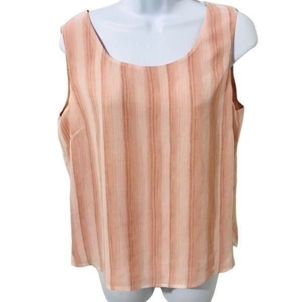 Rena Rowan Peach sleeveless blouse size 14     A38